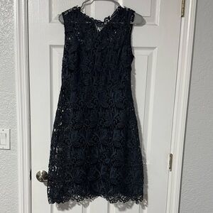 Elie Tahari Navy Lace Midi Dress size 6